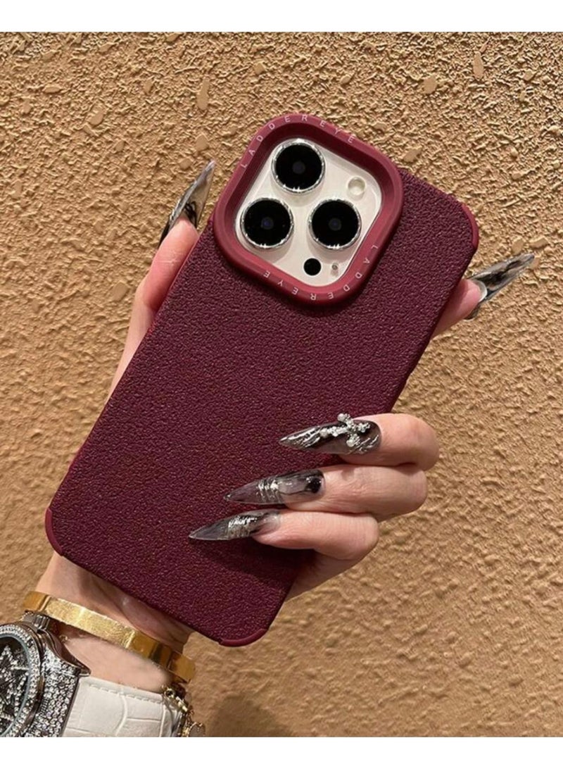 Multi Impex iPhone 16 Pro Red Minimalist Leather Moon Shape Phone Case - Image 1